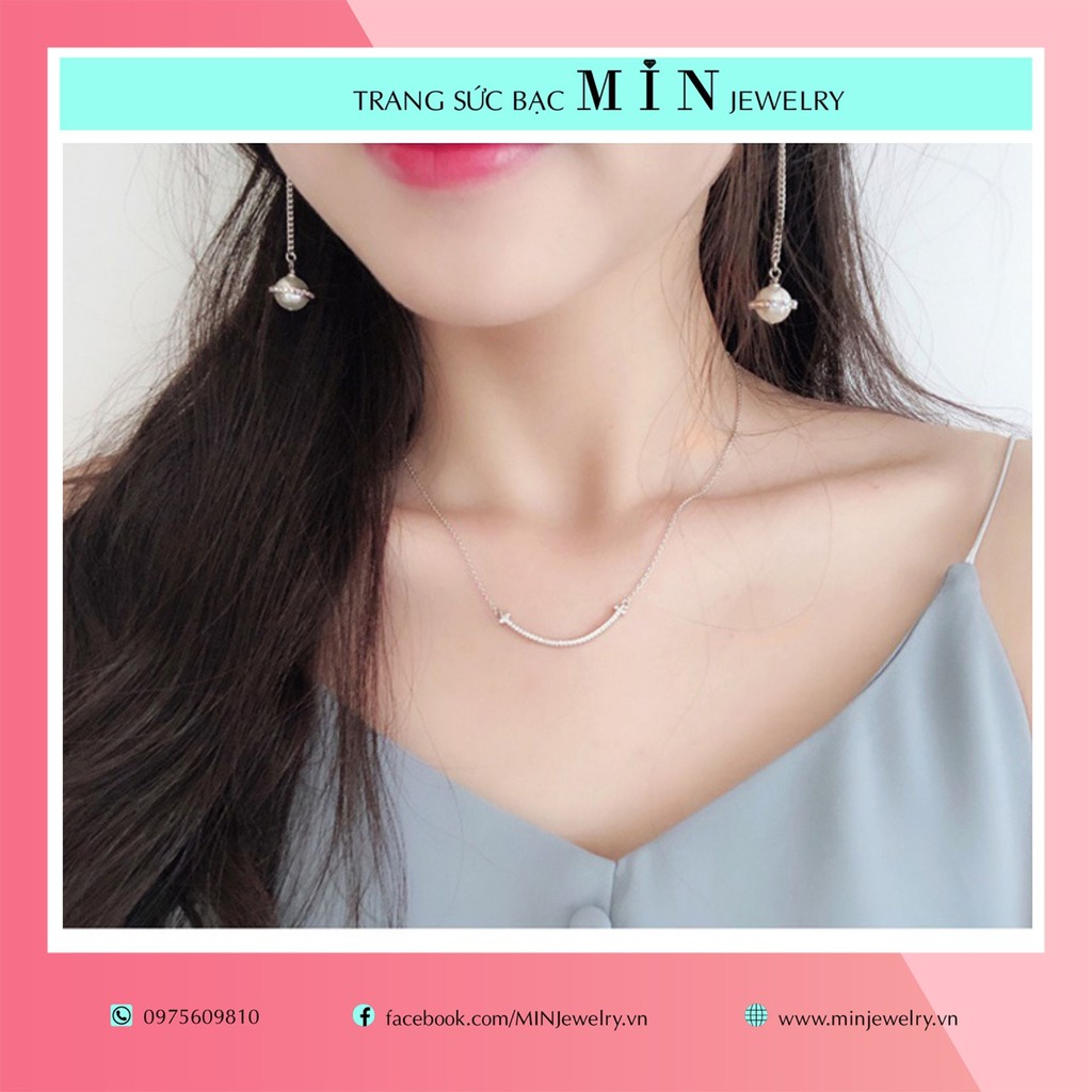 (Clip + Ảnh thật) Vòng cổ bạc nữ - Dây chuyền bạc nữ hình mặt cười Smile tặng kèm hộp đựng trang sức