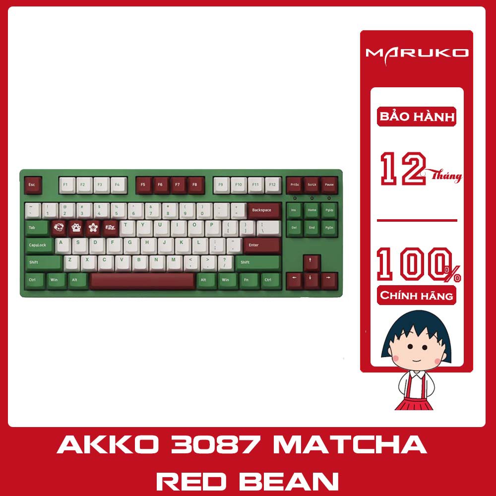 Bàn phím cơ AKKO 3087 v2 DS Matcha Red Bean (Akko switch v2)