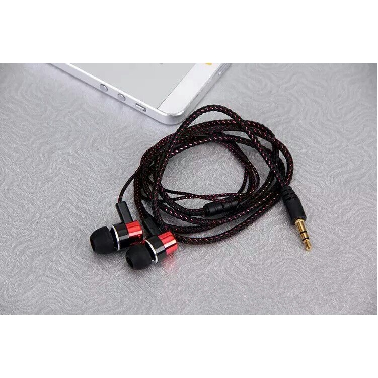Tai nghe dây bện nhét tai giác cắm 3.5mm
