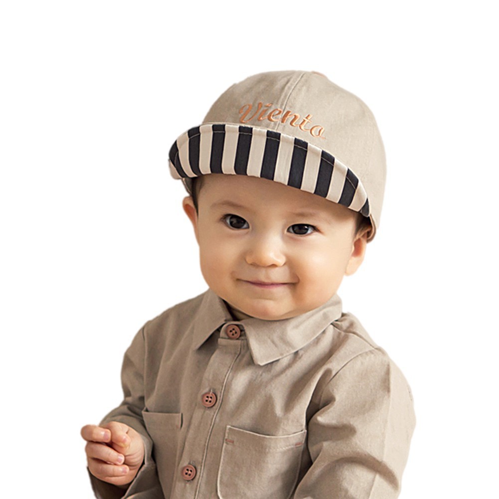 Newborn Baby Hat Girl Boy Letter Striped Baseball Cap Infant Cotton Unisex Toddlers Sun Cap