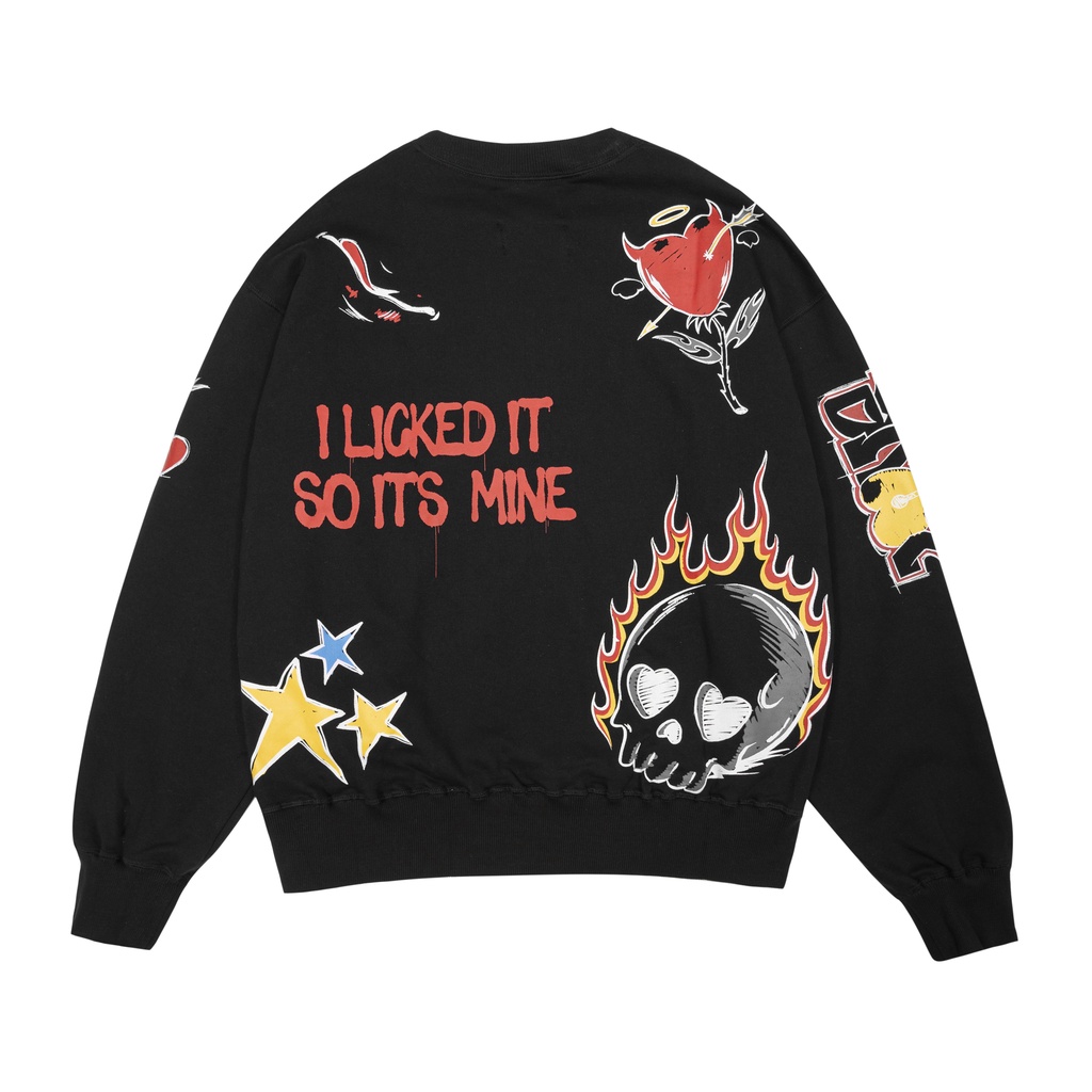 Áo dài tay nam LICKED COLLAB SWEATER BLACK