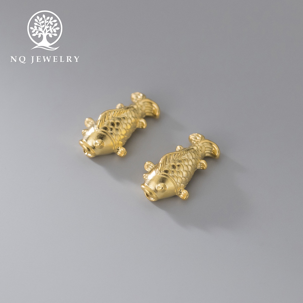 Charm bạc hình cá chép xỏ ngang - NQ Jewelry