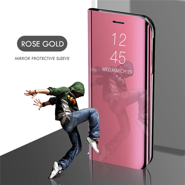 Ốp Lưng Nắp Gập Màu Trơn Có Mặt Gương Phía Trước Cho Xiaomi Redmi Note 5 6 7 8 Pro 5a 3 4 4x 5pro 6pro 7pro 8pro Redmi Note 9pro 9s 9pro Max