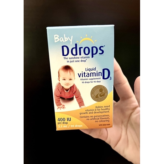 [2026] Vitamin D3 Drops 400iu 90 giọt Baby Ddrops Chính hãng