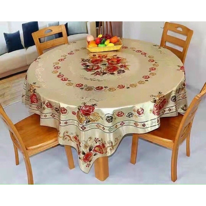 Trải bàn tròn hoạ tiết 3D sang trọng - Size 1.5m và 1.8m