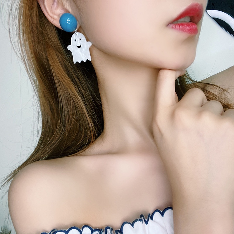 Khuyên tai kẹp không bấm lỗ chốt điều chỉnh K208 bằng hợp kim mạ bạc bất đối xứng hình cartoon bigsize dáng midi Leous