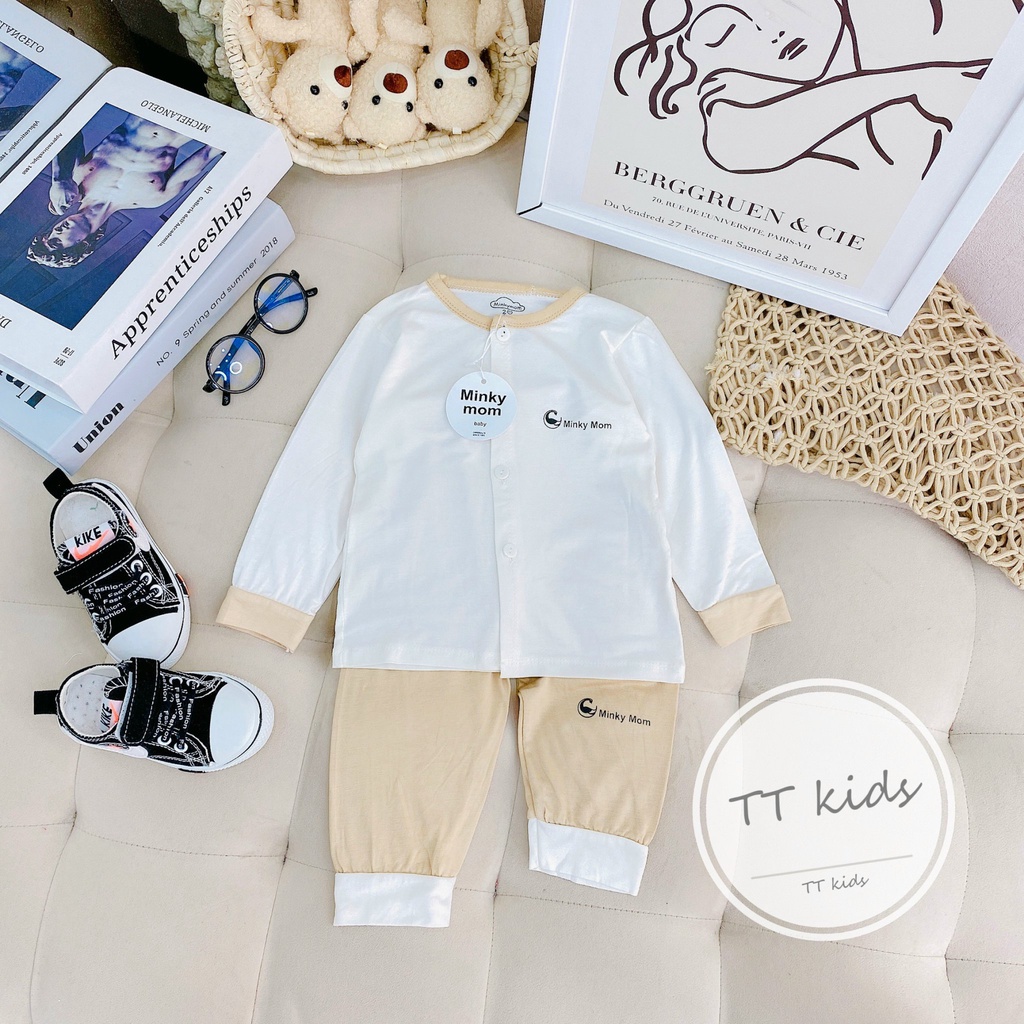 bộ dài tay sơ sinh minkymom thu đông hàng đẹp.