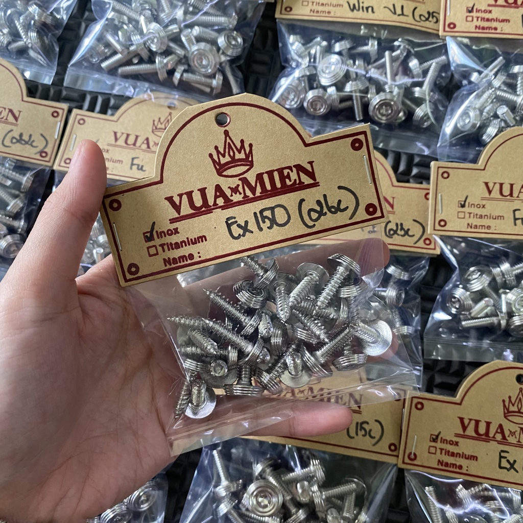 Bộ ốc áo mẫu Thái Inox 304 cho xe Ex150 (26 con)