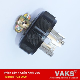 Phích cắm điện locking 3 pha 4 chấu khóa 20A - PC2-2000 - dùng trong ngành may