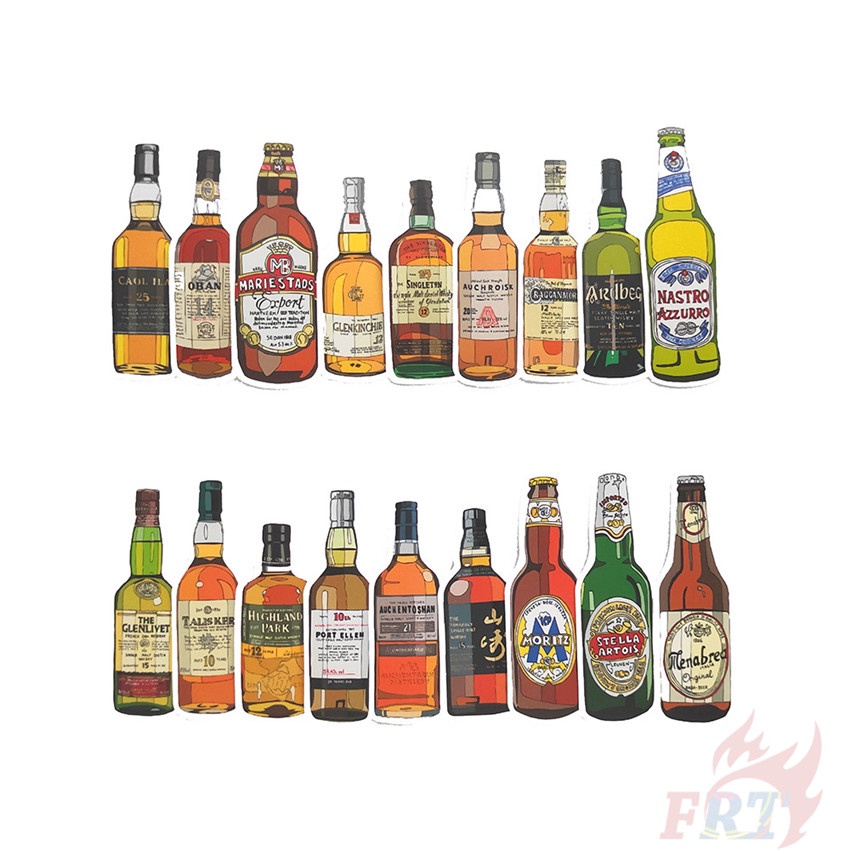 ❉ Beer Beverage Whiskey Bottle Series 02 Winebottle Art Stickers ❉ 50Pcs/Set DIY Fashion Doodle Decals Stickers