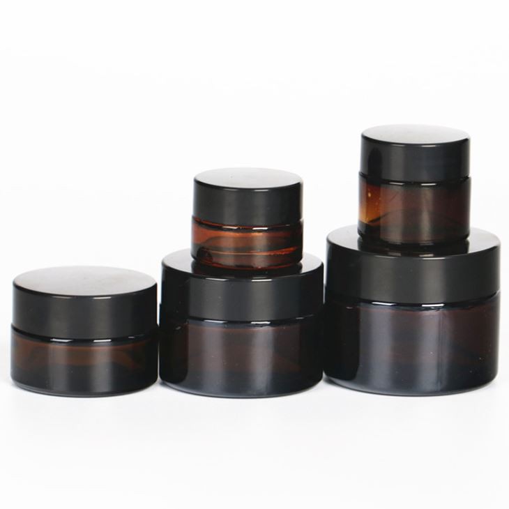Hũ chiết kem, chai Serum thủy tinh Nâu nắp Đen 10g 15g 20g 30g 50g - Hủ đựng mỹ phẩm du lịch