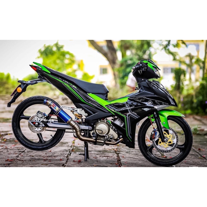 Tem rời exciter 150 đen xanh chỉ