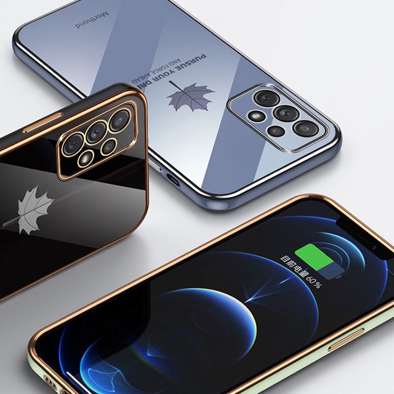 Ốp điện thoại KOOSUK bằng silicon mềm in họa tiết chiếc lá cho Samsung Galaxy A13 A23 A73 A03 A33 A53 4G 5G