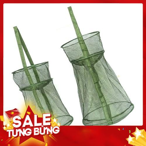 { Big sale } giỏ đựng cá hình chum 3 tầng đi câu xanh đồ câu 99