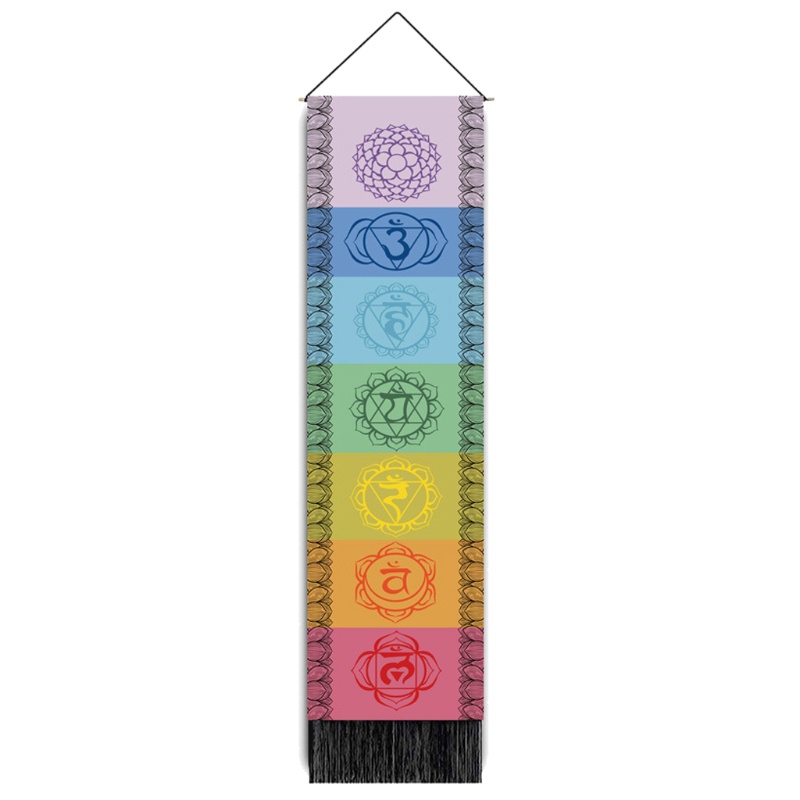 Tranh Vải Treo Tường Trang Trí Họa Tiết Mandala 7 Luân Xa