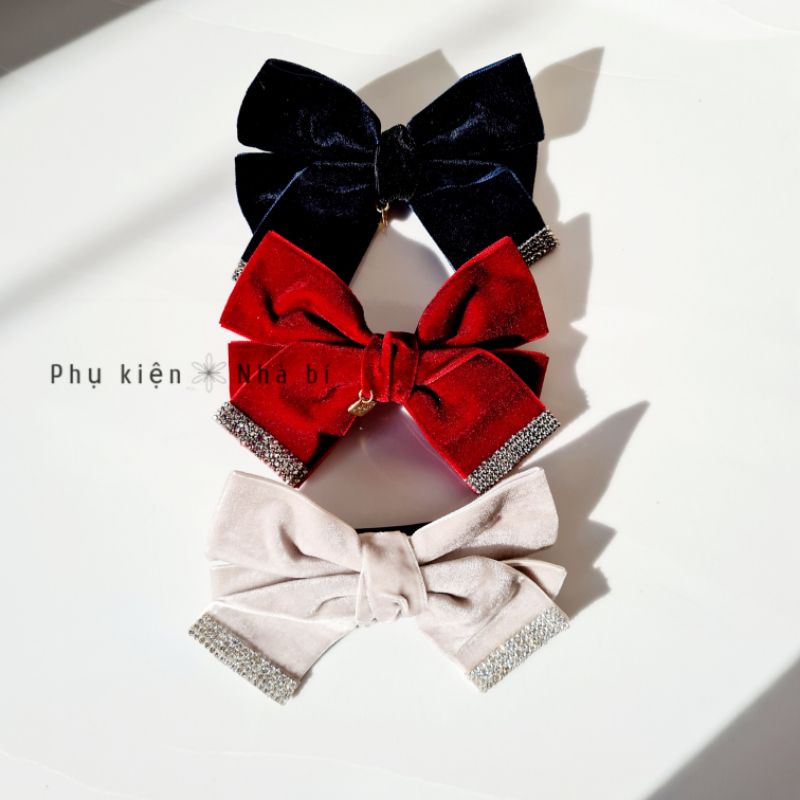 Cột/ kẹp tóc nơ phong cách retro Nhà bí