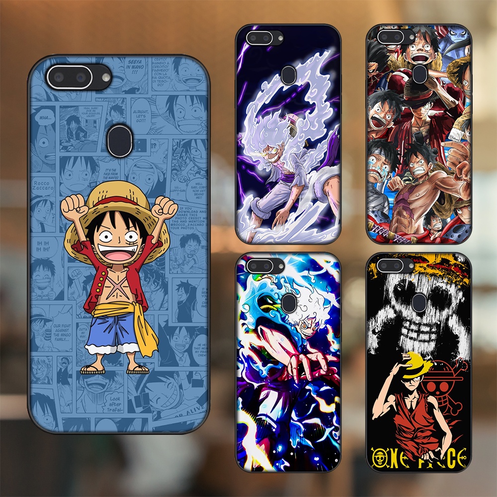 Ốp lưng Realme 2 viền đen in hình Luffy One Piece