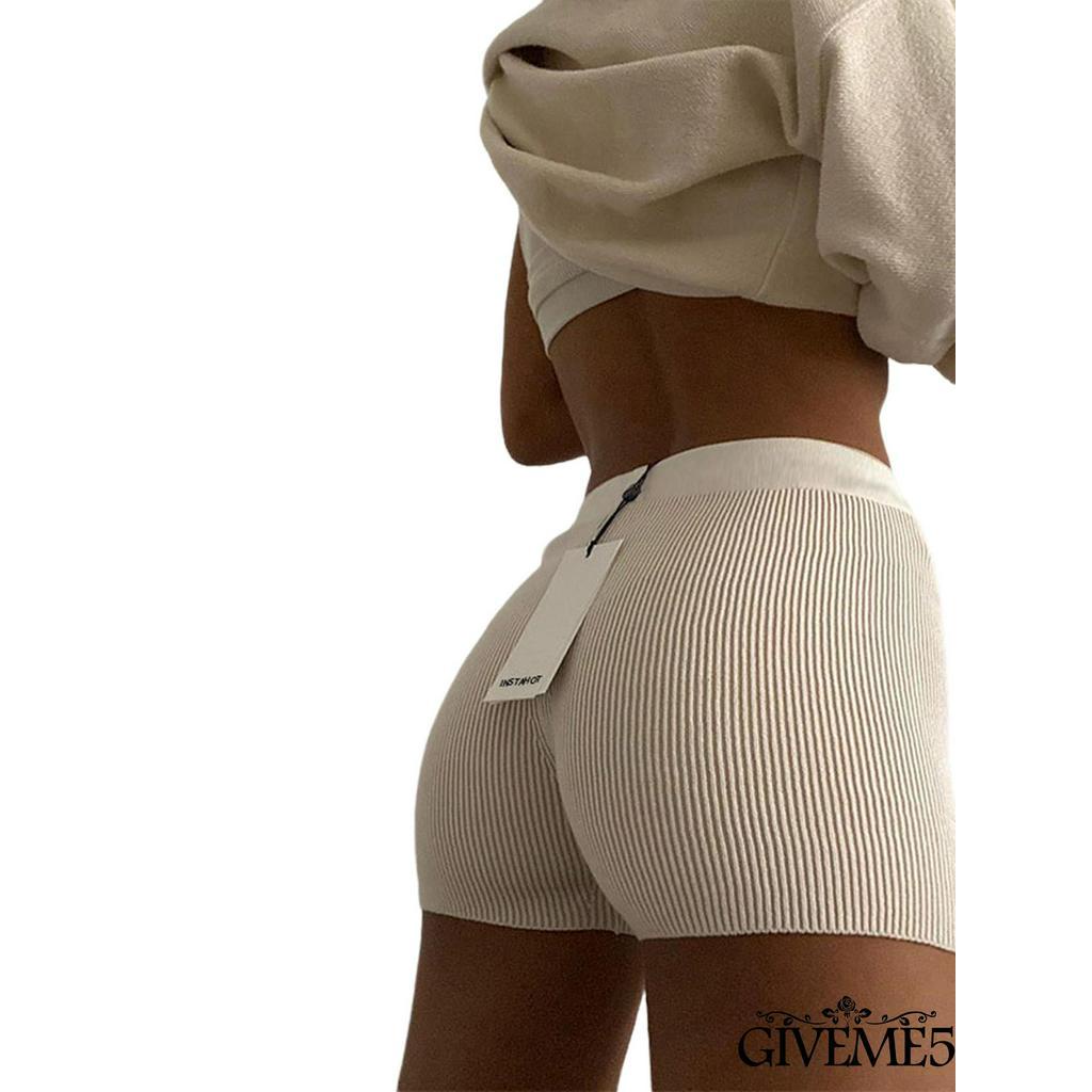 Quần Short Nữ Lưng Cao Co Giãn Quyến Rũ