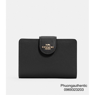 Ví nữ coach medium corner zip wallet authentic