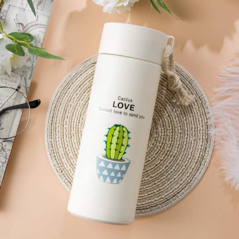 Bình Nước Hình Cây Xương Rồng Dễ Thương, Lõi Thủy Tinh, Giữ Nhiệt 72h, Vỏ Được Làm Từ Nhựa Lúa Mạch | BigBuy360 - bigbuy360.vn