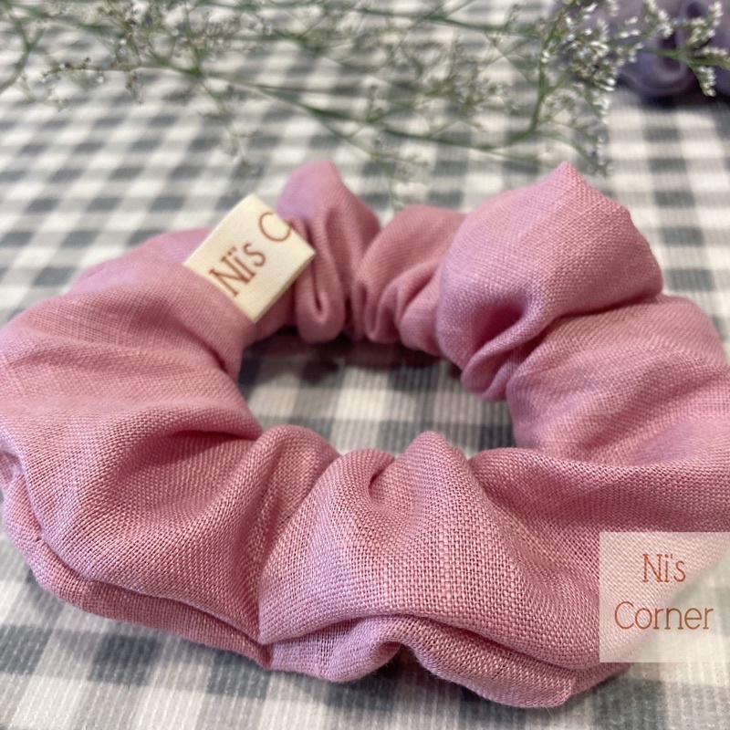 Scrunchie - Cột tóc Linen Tone Hồng