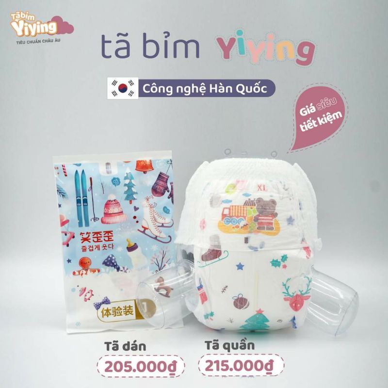 Tã/Bỉm dán/quần Yiying Bông Tuyết Mới S72/M60/L52/XL44/XXL40/XXXL36