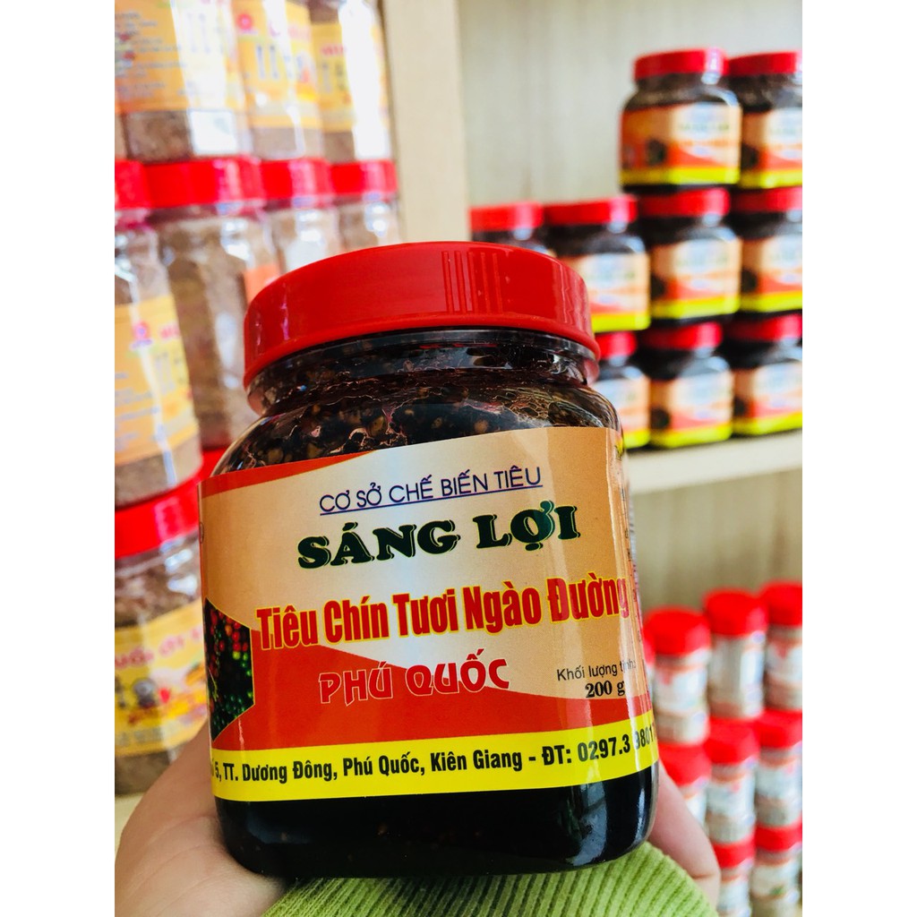 Tiêu Chín Ngào Đường Đặc sản Phú Quốc Sáng Lợi hủ 200g