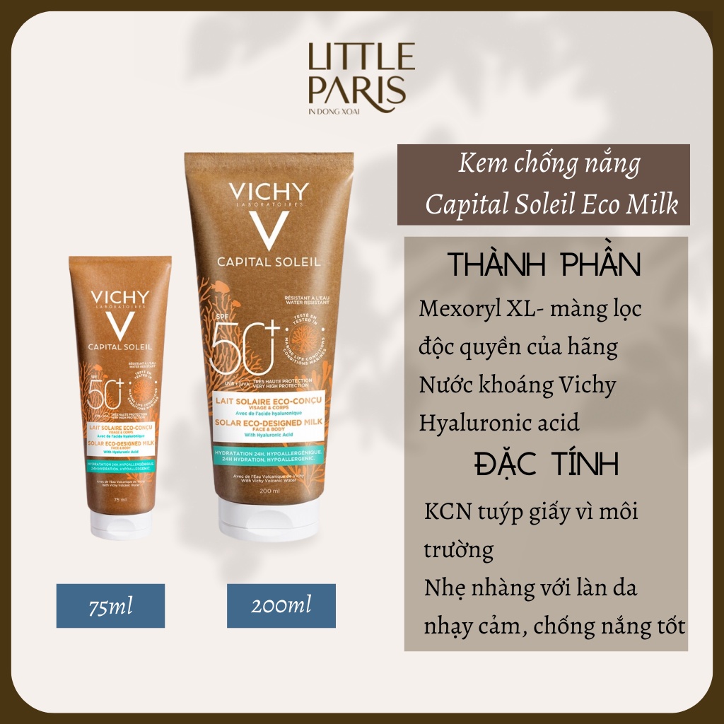 Kem Chống Nắng Vichy Eco Milk SPF50 + Kem Chống Nắng Bảo Vệ Môi Trường