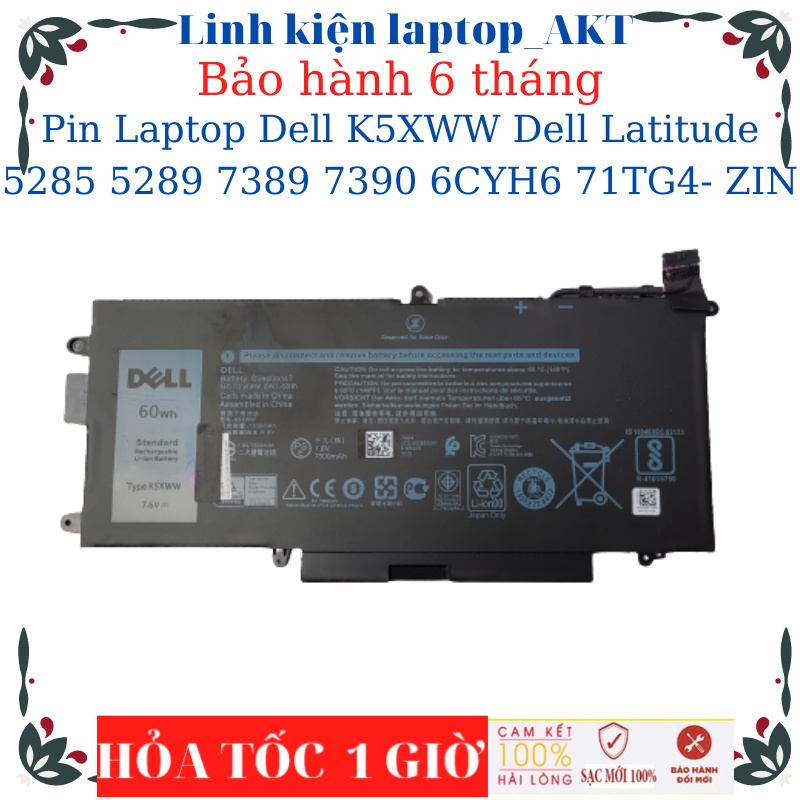 Pin Laptop Dell K5XWW Dell Latitude 5285 5289 7389 7390 6CYH6 71TG4- ZIN