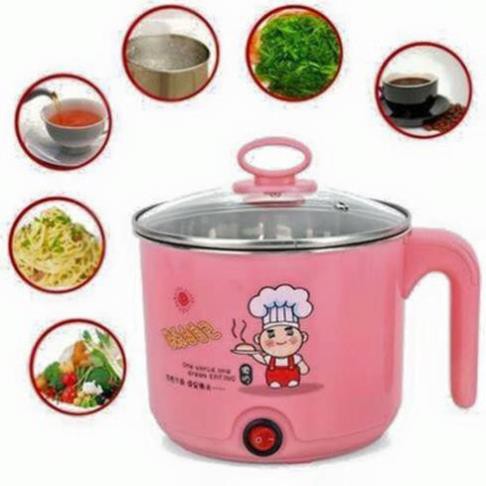 Nồi Nấu Mì Màu Đa Năng, Siêu Tốc 1,6 Lít - ca nấu lẩu nấu mì mini tiện dụng tại nhà