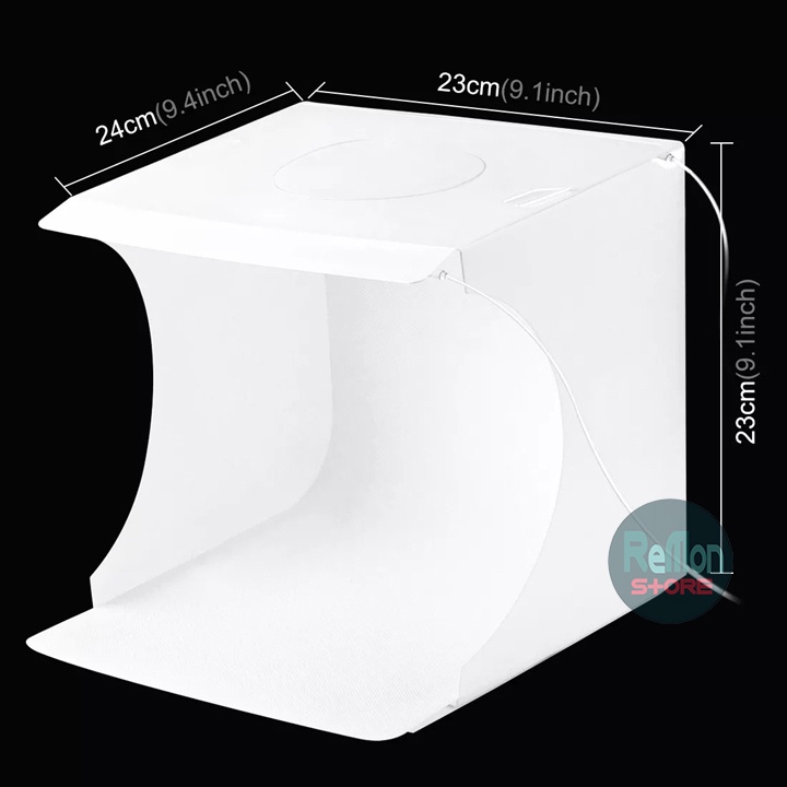 Hộp chụp sản phẩm Puluz 2 bảng LED 6 màu Backdrops size 24x23x22cm