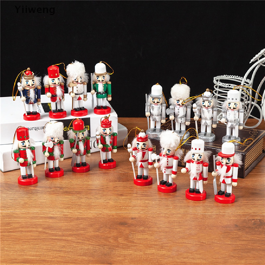 Set 4 con rối gỗ hình người lính Giáng Sinh 10CM