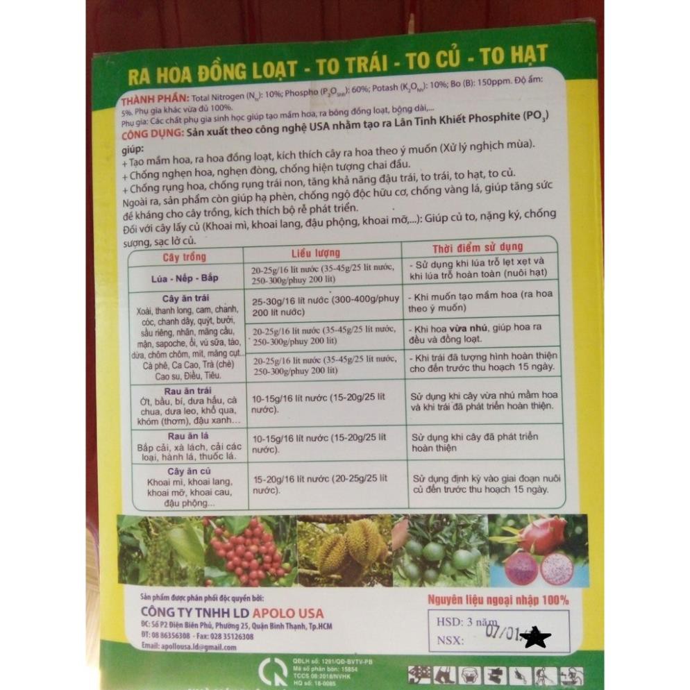 Phân bón lá  siêu tạo mầm hoa, ra bông đồng loạt- NPK 10-60-10+ TE phun 400 lít nước