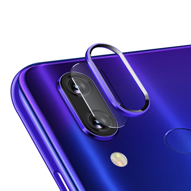 Bộ miếng dán cường lực kèm khung bảo vệ tiện dụng cho len camera For Xiaomi Redmi Note 7