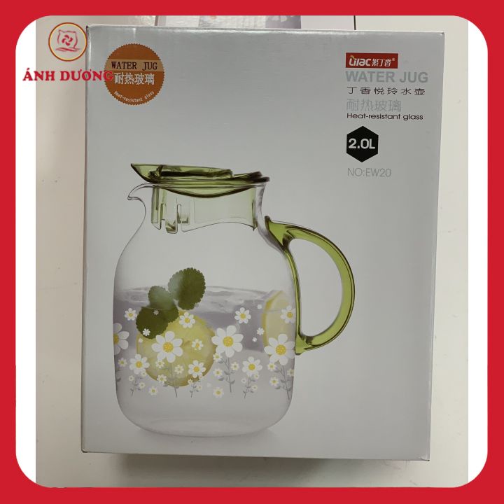 BÌNH ĐỰNG NƯỚC THUỶ TINH HOA 2L EW20