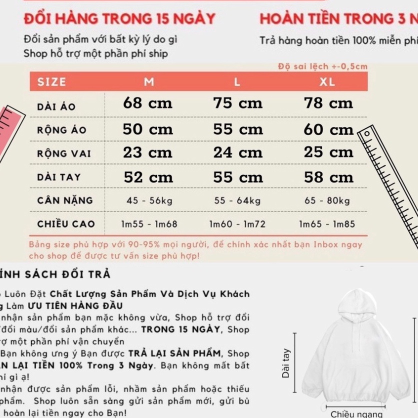 Áo hoodie dáng rộng Tuni unisex dưới 85kg chất nỉ bông cotton - Lyza Store | BigBuy360 - bigbuy360.vn