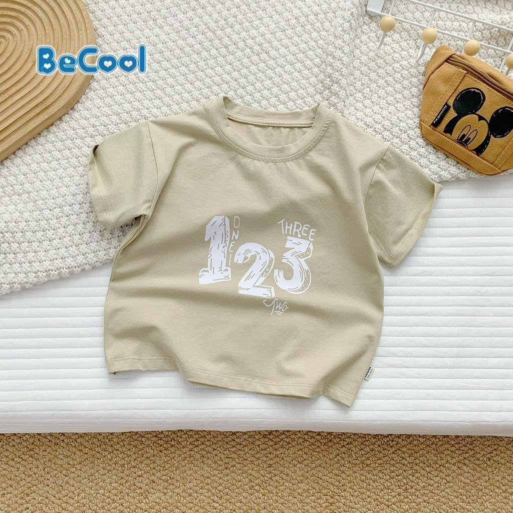 Áo bé trai cộc tay BECOOL 123 áo phông cho bé in hình 123 chất cotton từ 10-26kg