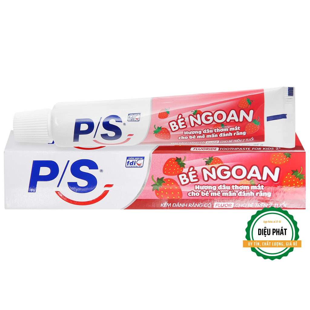 ⚡️ Kem Đánh Răng Cho Bé Trên 2 Tuổi P/S Bé Ngoan Hương Dâu 35g