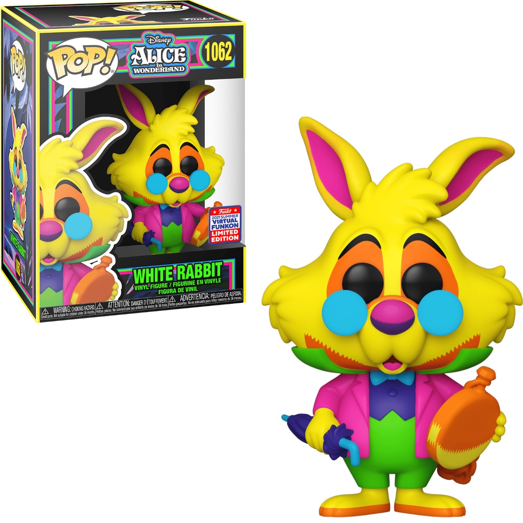 Đồ chơi mô hình funko pop 1062 White Rabbit (Black Light) - Disney