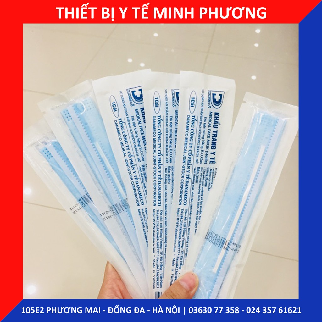 [CHÍNH HÃNG] Khẩu trang y tế DANAMECO tiệt trùng từng chiếc (3 lớp kháng khuẩn) chính hãng