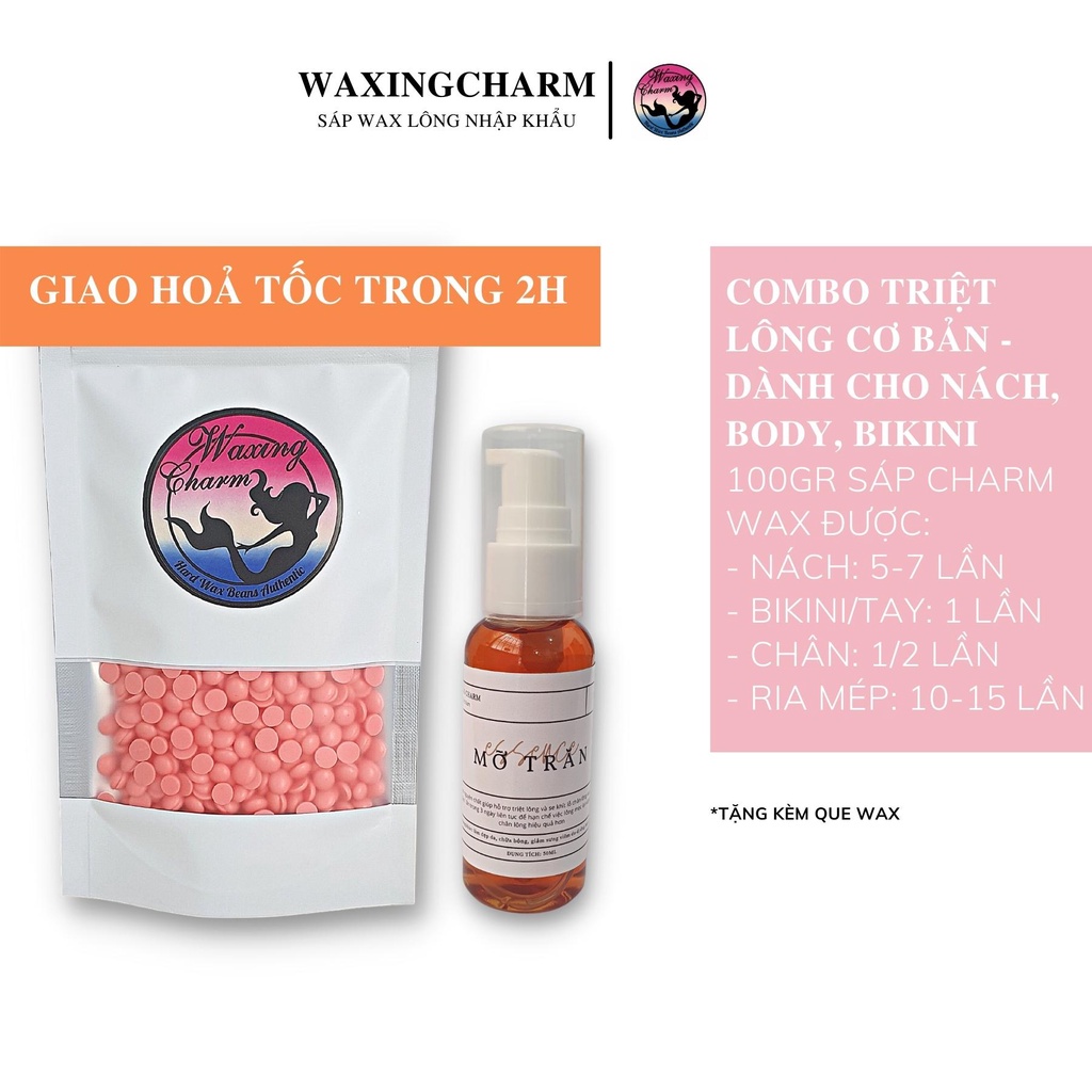 Combo 100gr Sáp Wax Lông Nóng Hard Wax Beans Dành Cho Nách, Body, Bikini và Mỡ Trăn Giúp Tẩy Lông Triệt Lông