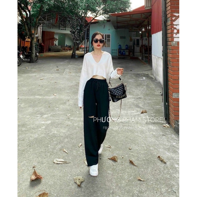 Hot🔥 Áo len Croptop Dài Tay