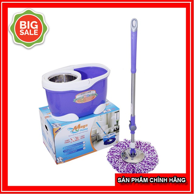 XẢ HÀNG ) Thùng Lau Nhà MegaHome X3, Bộ Lau Nhà 360 độ siêu bền