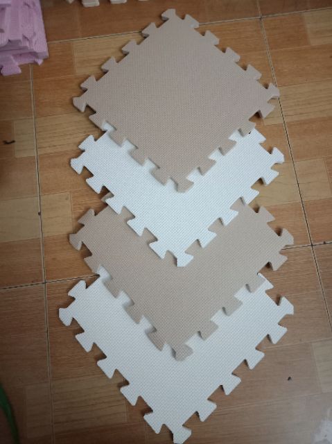 Thảm xốp không mùi 30*30 siêu đẹp màu be - trắng