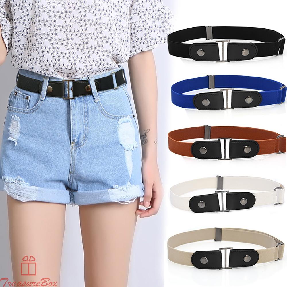 Belt Women/Men Belts Buckle-free Comfortable Dresses Elastic For Jeans