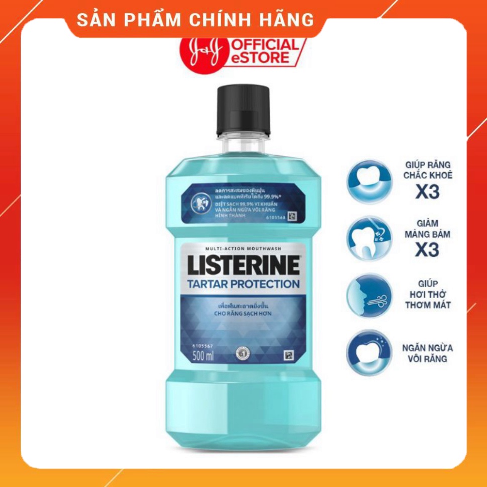 Nước súc miệng ngăn ngừa mảng bám Listerine Tartar Protection 500ml