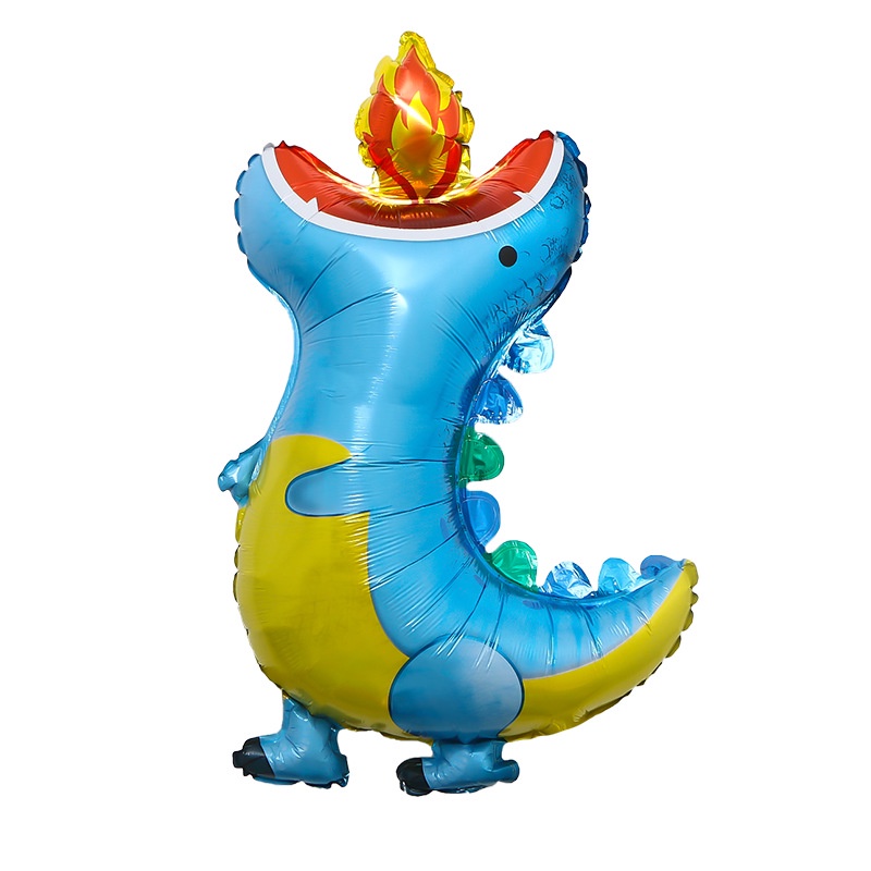 Bóng bay phim hoạt hình khủng long bằng nhôm, Trang trí sinh nhật, Bóng bay khủng long bạo chúa, Bóng bay động vật