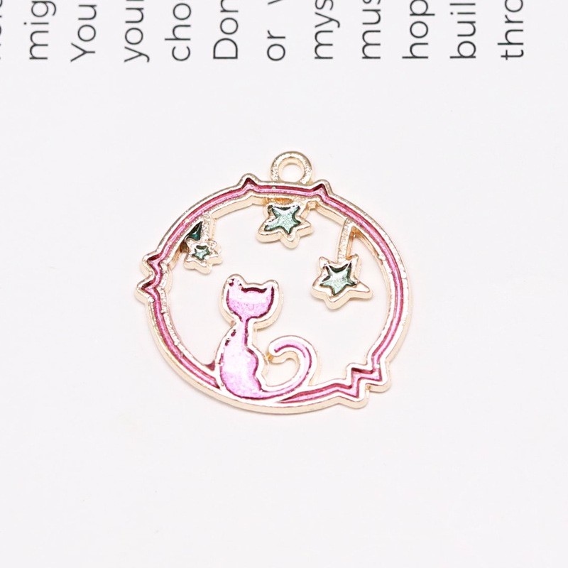 Jianzai Bán Sỉ!Mặt Dây Chuyền/Móc Chìa Khóa Hình Chú Mèo Dễ Thương Chất Liệu Hợp Kim diy