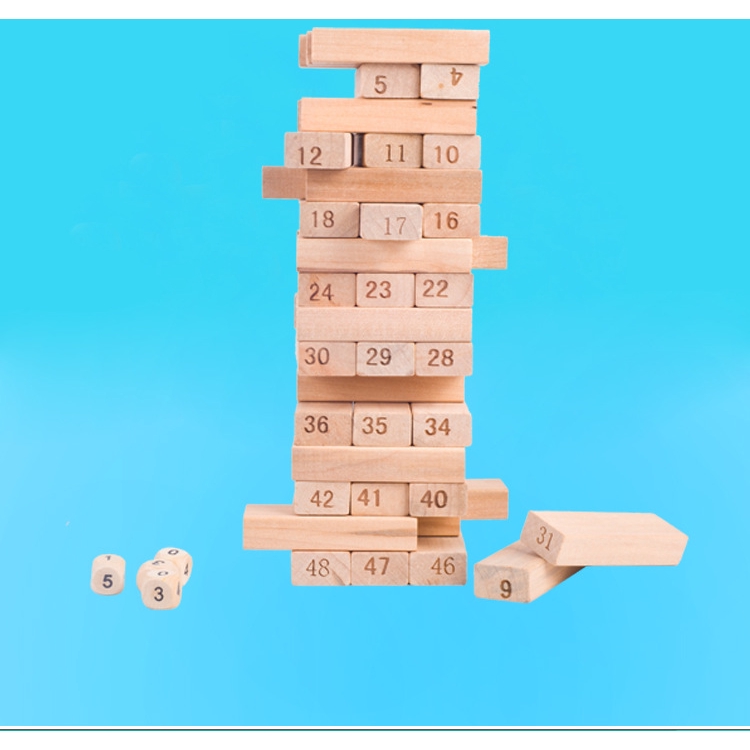 Trò Chơi Rút Gỗ Lớn Loại 54 Thanh Từ Gỗ Cao Cấp Jenga In Stock