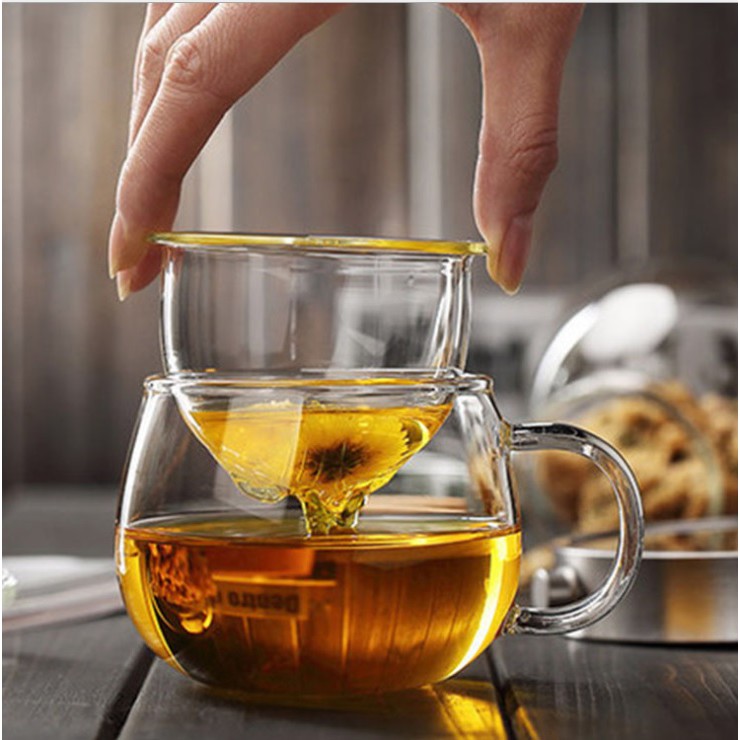 Cốc uống trà có lõi lọc - Cốc uống trà hoa cúc - 350ml